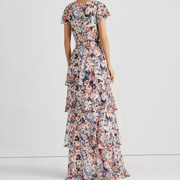 🌷SPRING SALE🌷 Ralph Lauren Floral A Line Flutter Sleeve Dress - Picture 3 of 9